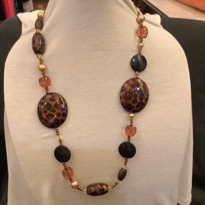 Leopard black beaded Necklace